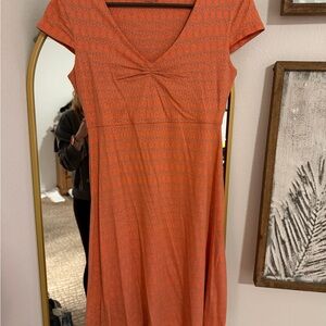 Toad&Co Orange Patterned Midi Dress